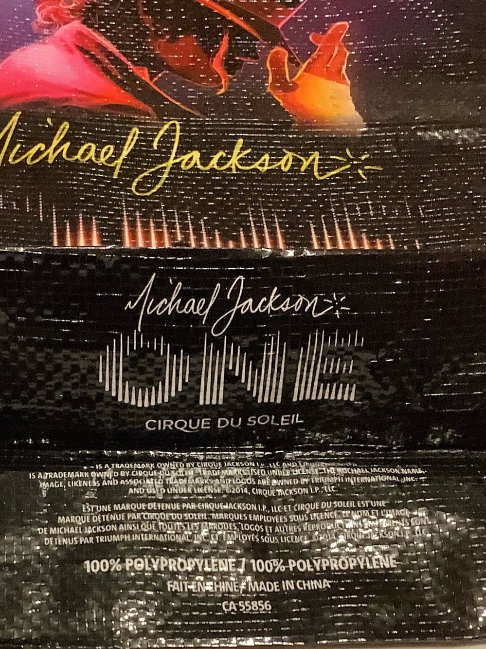 Official Michael Jackson, one Cirque du Soleil tote bag-Las Vegas, Nevada